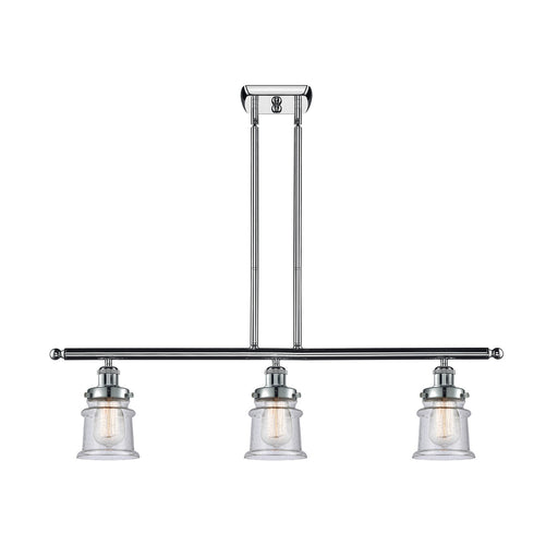 Innovations Canton 36in 3-Light Island Light | Modern Contempo Polished Chrome and Seedy Glass | Kitchen Island & Dining Room | Model 916-3I-PC-G184S