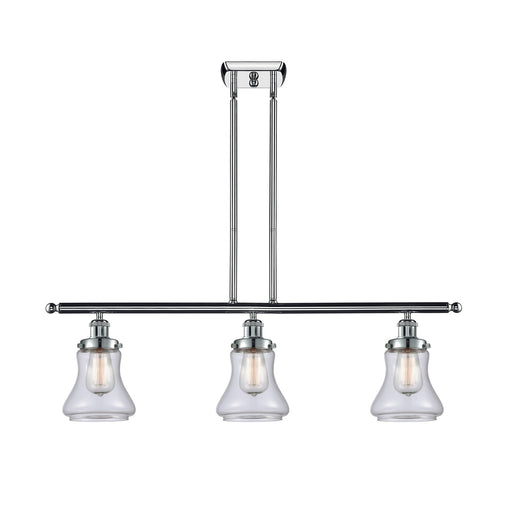 Innovations Bellmont 36in 3-Light Island Light | Modern Contempo Polished Chrome and Clear Glass | Kitchen Island & Dining Room | Model 916-3I-PC-G192