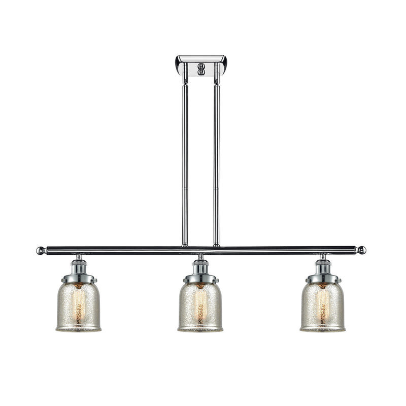 Innovations Bell 36in 3-Light Island Light | Industrial Polished Chrome Steel and Silver Plated Mercury Glass | Kitchen Island & | Model 916-3I-PC-G58