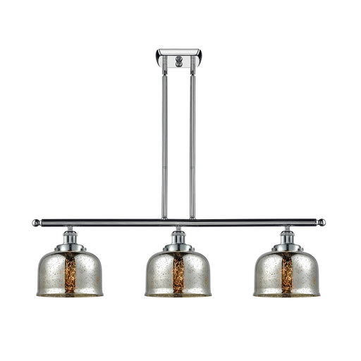 Innovations Bell 36in 3-Light Island Light | Industrial Polished Chrome and Silver Plated Mercury Large Bell Glass | Kitchen | Model 916-3I-PC-G78-LED