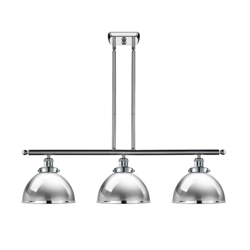 Innovations Derby 36in 3-Light Island Light | Industrial Polished Chrome Metal Dome Shades | Kitchen Island & Dining Room | Model 916-3I-PC-MFD-10-PC