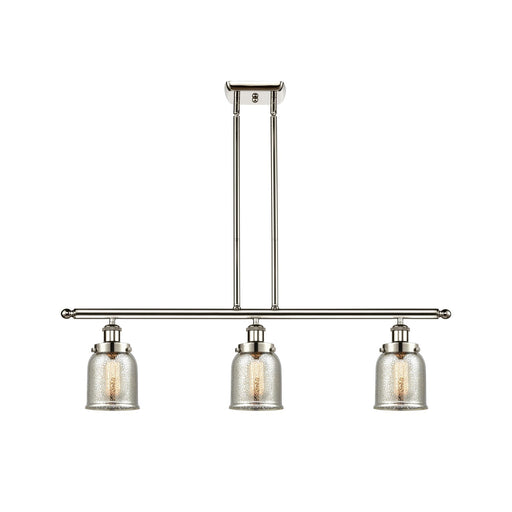 Innovations Bell 36in 3-Light Island Light | Industrial Polished Nickel and Silver Plated Mercury Glass | Kitchen Island & Dining | Model 916-3I-PN-G58