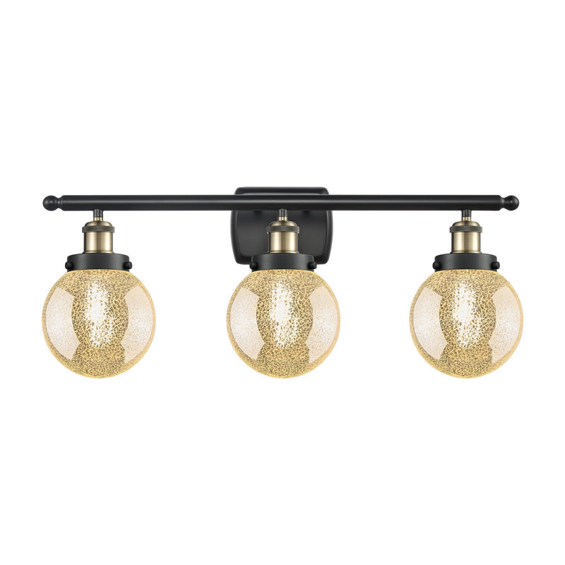 Innovations Beacon 26in 3-Light Bath Vanity Light | Modern Transitional Black Antique Brass and Mercury Glass | Bathroom Vanity | Model 916-3W-BAB-G208-6