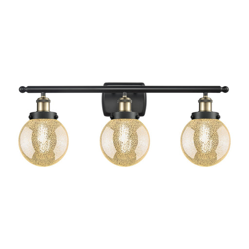 Innovations Beacon 26in 3-Light Bath Vanity Light | Modern Transitional Black Antique Brass and Mercury Glass | Bathroom Vanity | Model 916-3W-BAB-G208-6