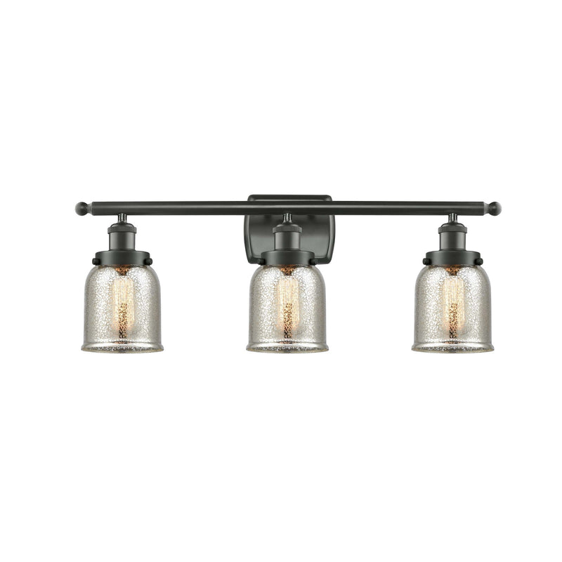 Innovations Bell 26in 3-Light Bath Vanity Light | Industrial Oil Rubbed Bronze Steel and Silver Plated Mercury Glass | Bathroom | Model 916-3W-OB-G58-LED