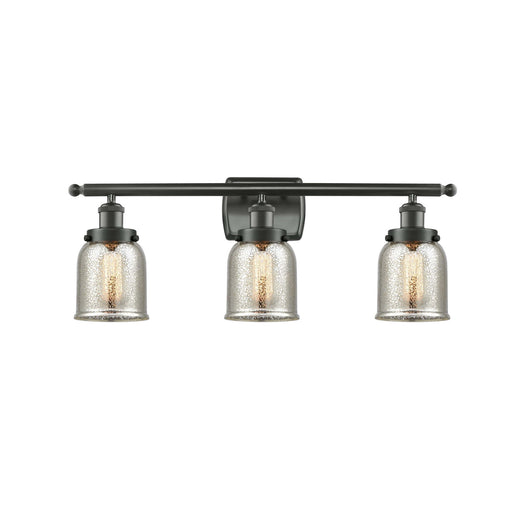 Innovations Bell 26in 3-Light Bath Vanity Light | Industrial Oil Rubbed Bronze Steel and Silver Plated Mercury Glass | Bathroom | Model 916-3W-OB-G58-LED
