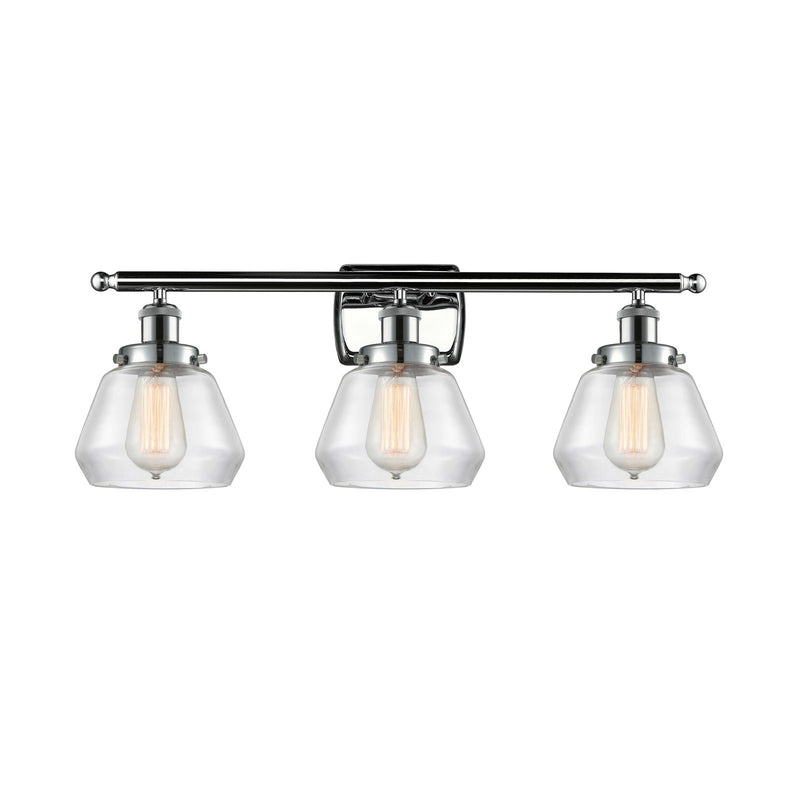 Innovations Fulton 27in 3-Light Bath Vanity Light | Modern Contemporary Polished Chrome and Clear Glass | Bathroom Vanity | Model 916-3W-PC-G172