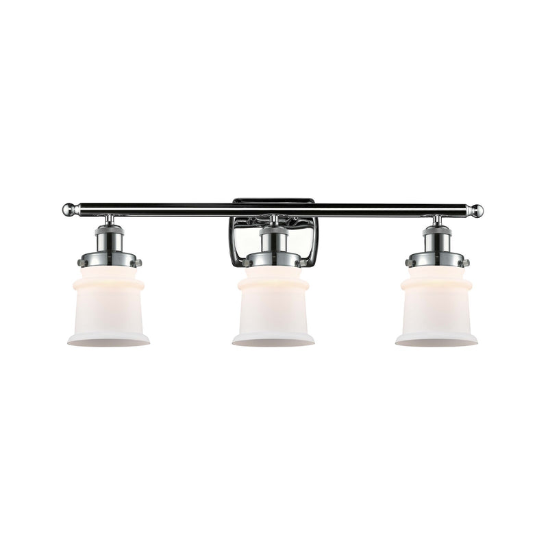 Innovations Canton 25.25in 3-Light Bath Vanity Light | Modern Contemporary Polished Chrome and Matte White Frosted Glass | Model 916-3W-PC-G181S