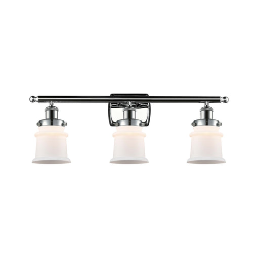Innovations Canton 25.25in 3-Light Bath Vanity Light | Modern Contemporary Polished Chrome and Matte White Frosted Glass | Model 916-3W-PC-G181S