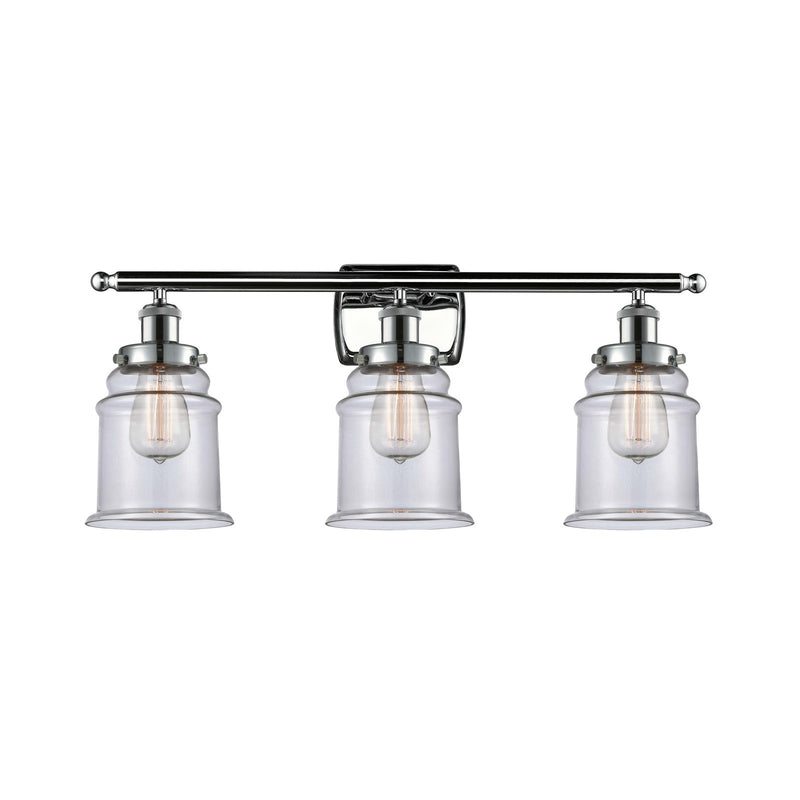 Innovations Canton 26in 3-Light Bath Vanity Light | Modern Contemporary Polished Chrome and Clear Glass | Bathroom Vanity | Model 916-3W-PC-G182