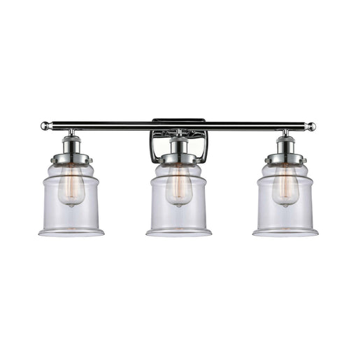 Innovations Canton 26in 3-Light Bath Vanity Light | Modern Contemporary Polished Chrome and Clear Glass | Bathroom Vanity | Model 916-3W-PC-G182