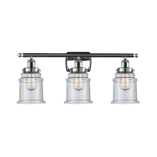 Innovations Canton 26in 3-Light Bath Vanity Light | Modern Contemporary Polished Chrome and Seedy Glass | Bathroom Vanity | Model 916-3W-PC-G184