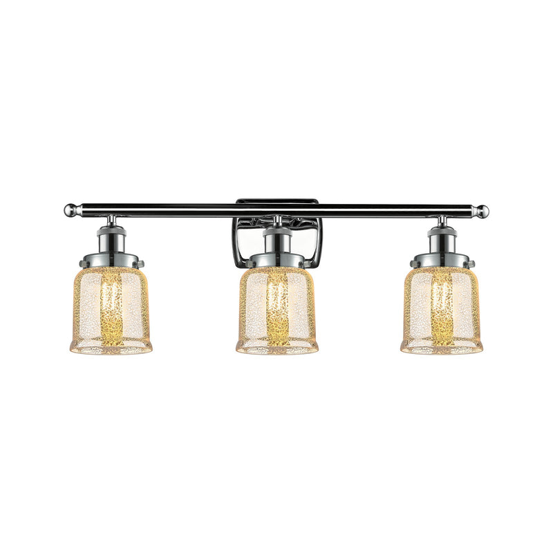 Innovations Bell 26in 3-Light Bath Vanity Light | Industrial Polished Chrome and Silver Plated Mercury Glass | Bathroom Vanity & | Model 916-3W-PC-G58-LED