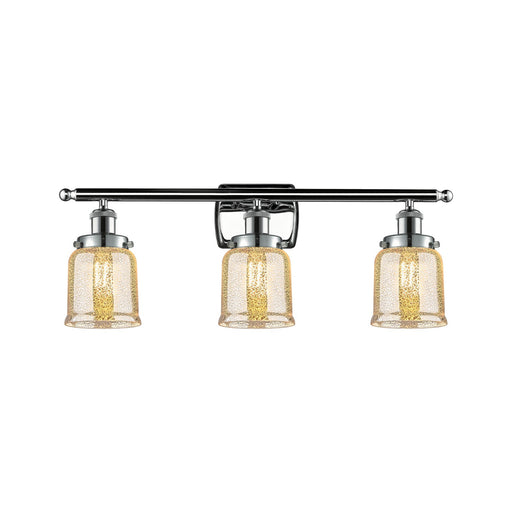 Innovations Bell 26in 3-Light Bath Vanity Light | Industrial Polished Chrome and Silver Plated Mercury Glass | Bathroom Vanity & | Model 916-3W-PC-G58-LED