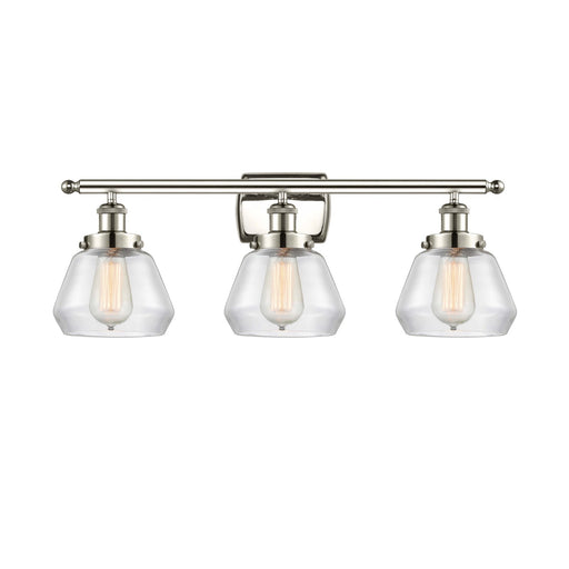Innovations Fulton 27in 3-Light Bath Vanity Light | Modern Contemporary Polished Nickel and Clear Glass | Bathroom Vanity | Model 916-3W-PN-G172