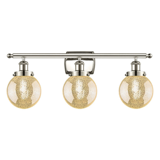 Innovations Beacon 26in 3-Light Bath Vanity Light | Modern Transitional Polished Nickel and Mercury Seeded Glass | Bathroom | Model 916-3W-PN-G208-6