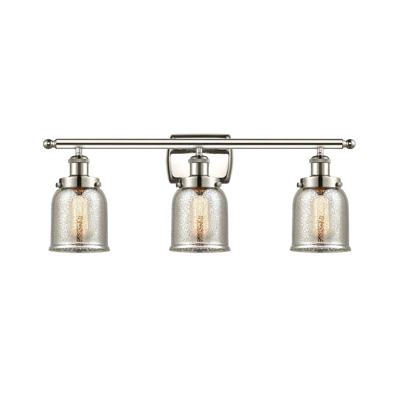 Innovations Bell 26in 3-Light Bath Vanity Light | Industrial Polished Nickel and Silver Plated Mercury Glass | Bathroom Vanity | Model 916-3W-PN-G58-LED