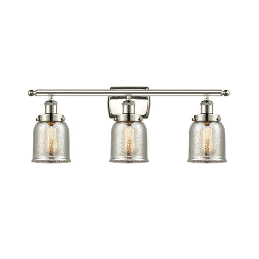 Innovations Bell 26in 3-Light Bath Vanity Light | Industrial Polished Nickel and Silver Plated Mercury Glass | Bathroom Vanity | Model 916-3W-PN-G58-LED
