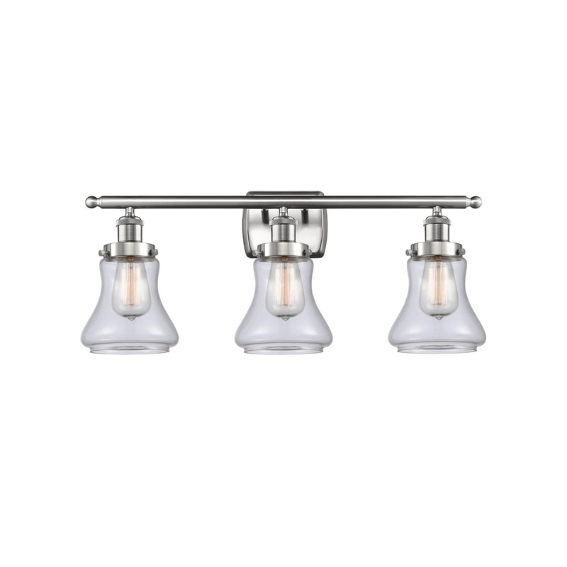 Innovations Bellmont 26in 3-Light Bath Vanity Light | Modern Transitional Brushed Satin Nickel and Clear Glass | Bathroom Vanity | Model 916-3W-SN-G192