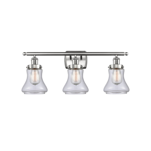 Innovations Bellmont 26in 3-Light Bath Vanity Light | Modern Transitional Brushed Satin Nickel and Clear Glass | Bathroom Vanity | Model 916-3W-SN-G192