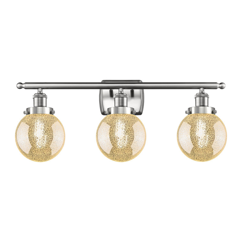 Innovations Beacon 26in 3-Light Bath Vanity Light | Modern Transitional Brushed Satin Nickel and Mercury Seeded Glass | Bathroom | Model 916-3W-SN-G208-6
