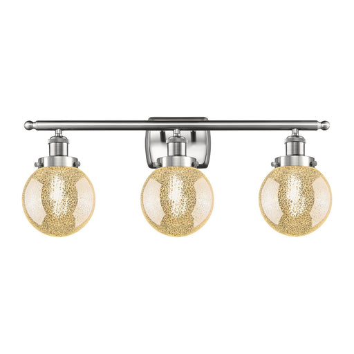 Innovations Beacon 26in 3-Light Bath Vanity Light | Modern Transitional Brushed Satin Nickel and Mercury Seeded Glass | Bathroom | Model 916-3W-SN-G208-6