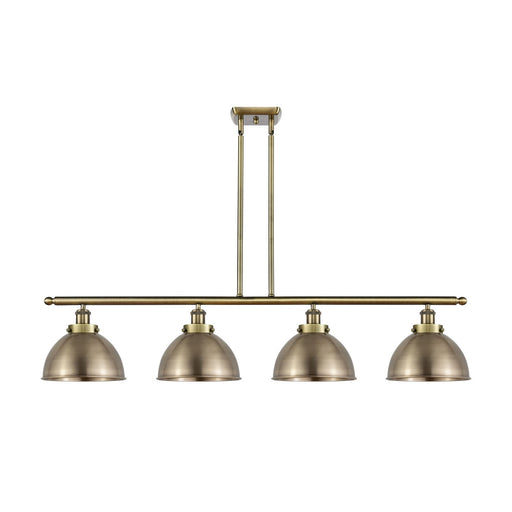 Innovations Derby 48in 4-Light Island Light | Industrial Antique Brass Metal | Kitchen Island & Dining Room | 48.12 x 10.62 in | Model 916-4I-AB-MFD-10-AB
