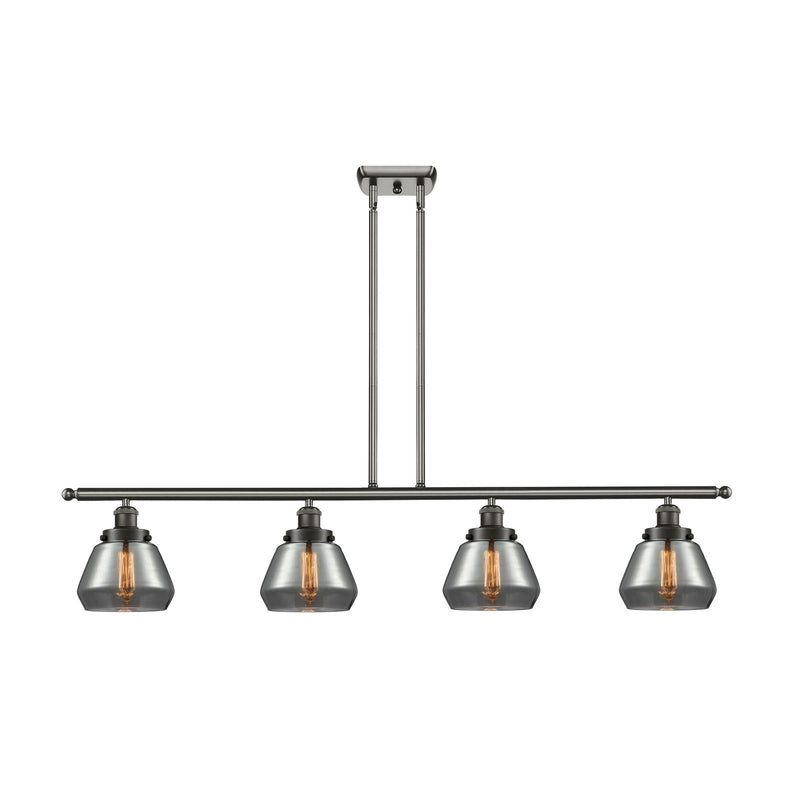 Innovations Fulton 48in 4-Light Island Light | Modern Contempo Oil Rubbed Bronze Steel and Smoked Glass | Kitchen Island & Dining | Model 916-4I-OB-G173