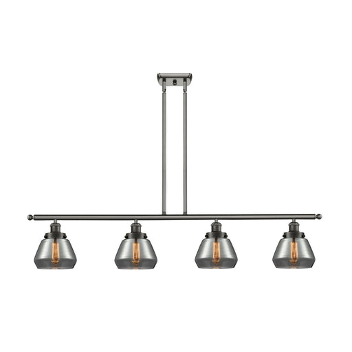 Innovations Fulton 48in 4-Light Island Light | Modern Contempo Oil Rubbed Bronze Steel and Smoked Glass | Kitchen Island & Dining | Model 916-4I-OB-G173