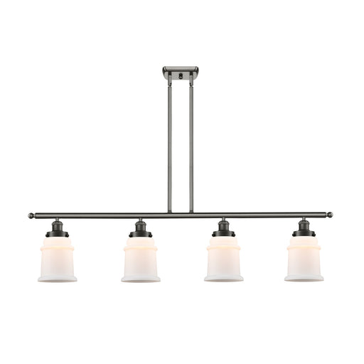 Innovations Canton 48in 4-Light Island Light | Modern Contempo Oil Rubbed Bronze Steel and Matte White Frosted Glass | Kitchen | Model 916-4I-OB-G181