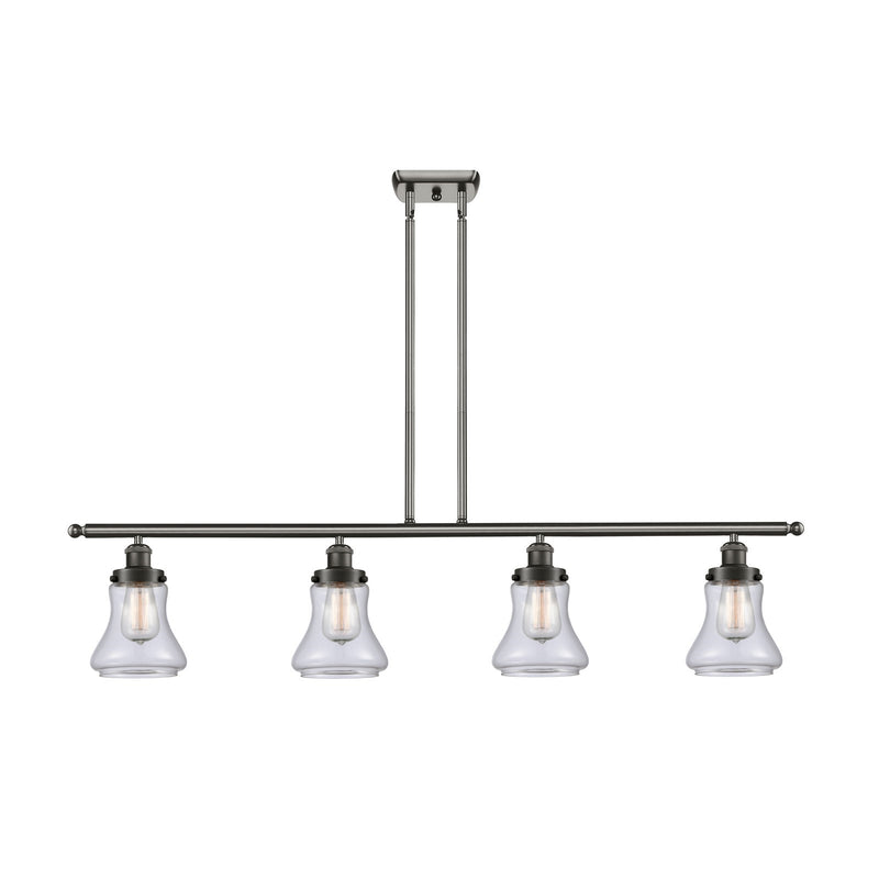 Innovations Bellmont 48in 4-Light Island Light | Oil Rubbed Bronze Steel and Clear Glass | Kitchen Island & Dining Room | Model 916-4I-OB-G192