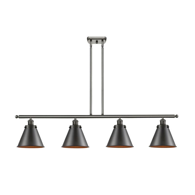 Innovations Appalachian 48in 4-Light Island Light | Industrial Farmhouse Oil Rubbed Bronze Steel and Metal Cone Shade | Kitchen | Model 916-4I-OB-M13