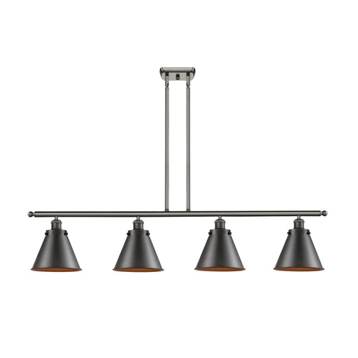 Innovations Appalachian 48in 4-Light Island Light | Industrial Farmhouse Oil Rubbed Bronze Steel and Metal Cone Shade | Kitchen | Model 916-4I-OB-M13