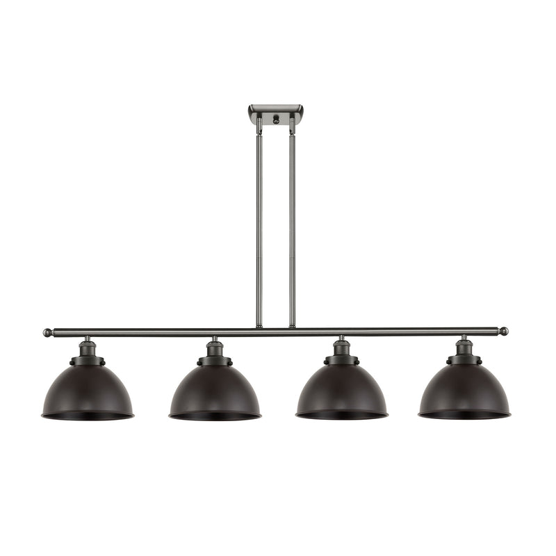 Innovations Derby 48in 4-Light Island Light | Industrial Farmhouse Oil Rubbed Bronze Steel and Metal Dome Shade | Kitchen | Model 916-4I-OB-MFD-10-OB