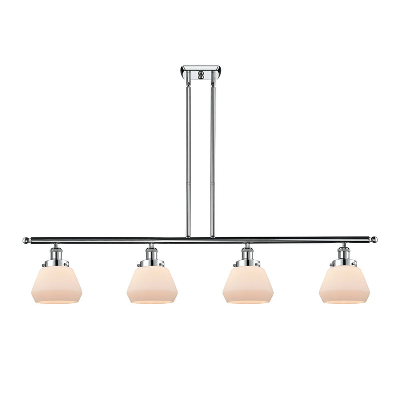 Innovations Fulton 48in 4-Light Island Light | Modern Contempo Polished Chrome and Matte White Frosted Glass | Kitchen Island & | Model 916-4I-PC-G171