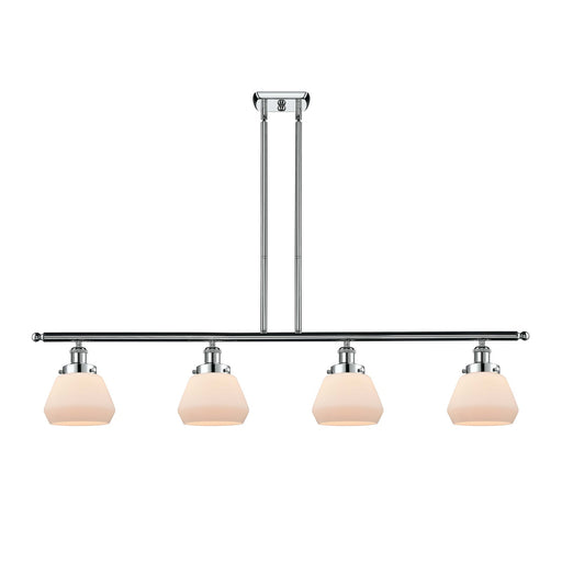 Innovations Fulton 48in 4-Light Island Light | Modern Contempo Polished Chrome and Matte White Frosted Glass | Kitchen Island & | Model 916-4I-PC-G171