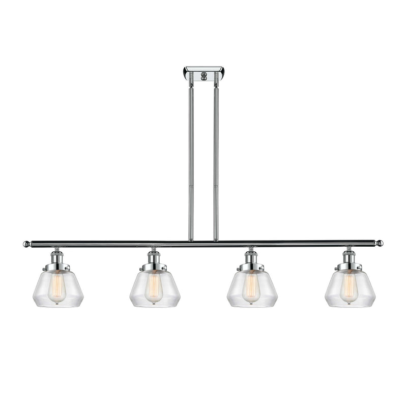 Innovations Fulton 48in 4-Light Island Light | Modern Contempo Polished Chrome and Clear Glass | Kitchen Island & Dining Room | Model 916-4I-PC-G172