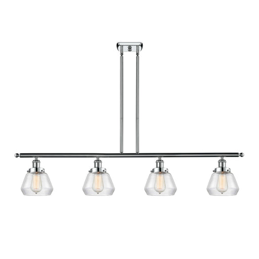 Innovations Fulton 48in 4-Light Island Light | Modern Contempo Polished Chrome and Clear Glass | Kitchen Island & Dining Room | Model 916-4I-PC-G172