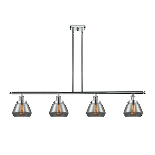 Innovations Fulton 48in 4-Light Island Light | Modern Contempo Polished Chrome and Light Smoke Glass | Kitchen Island & Dining Room | Model 916-4I-PC-G173