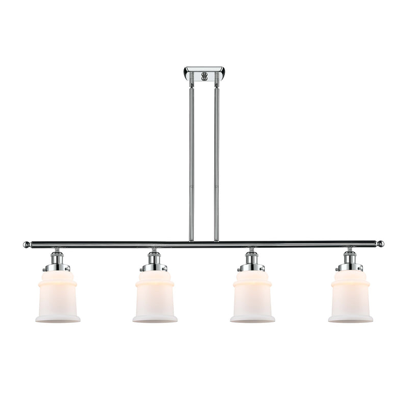 Innovations Canton 48in 4-Light Island Light | Modern Contempo Polished Chrome and Matte White Frosted Glass | Kitchen Island & | Model 916-4I-PC-G181