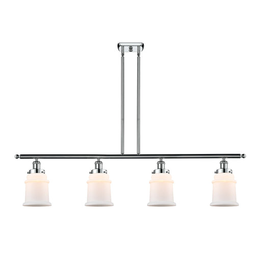 Innovations Canton 48in 4-Light Island Light | Modern Contempo Polished Chrome and Matte White Frosted Glass | Kitchen Island & | Model 916-4I-PC-G181