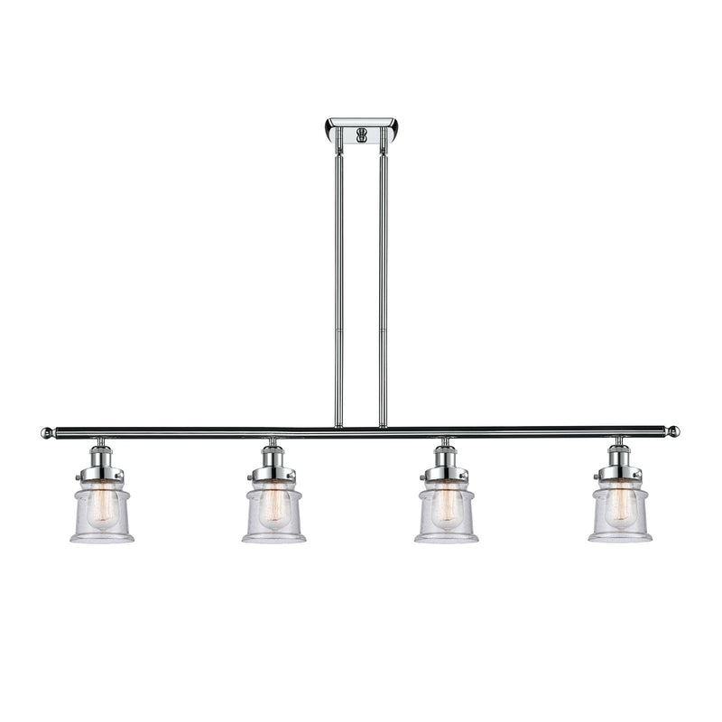 Innovations Canton 48in 4-Light Island Light | Modern Contempo Polished Chrome and Seedy Glass | Kitchen Island & Dining Room | Model 916-4I-PC-G184S