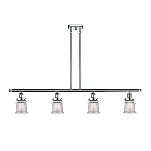 Innovations Canton 48in 4-Light Island Light | Modern Contempo Polished Chrome and Seedy Glass | Kitchen Island & Dining Room | Model 916-4I-PC-G184S