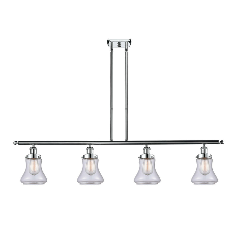 Innovations Bellmont 48in 4-Light Island Light | Modern Contempo Polished Chrome and Clear Glass | Kitchen Island & Dining Room | Model 916-4I-PC-G192