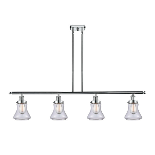 Innovations Bellmont 48in 4-Light Island Light | Modern Contempo Polished Chrome and Clear Glass | Kitchen Island & Dining Room | Model 916-4I-PC-G192
