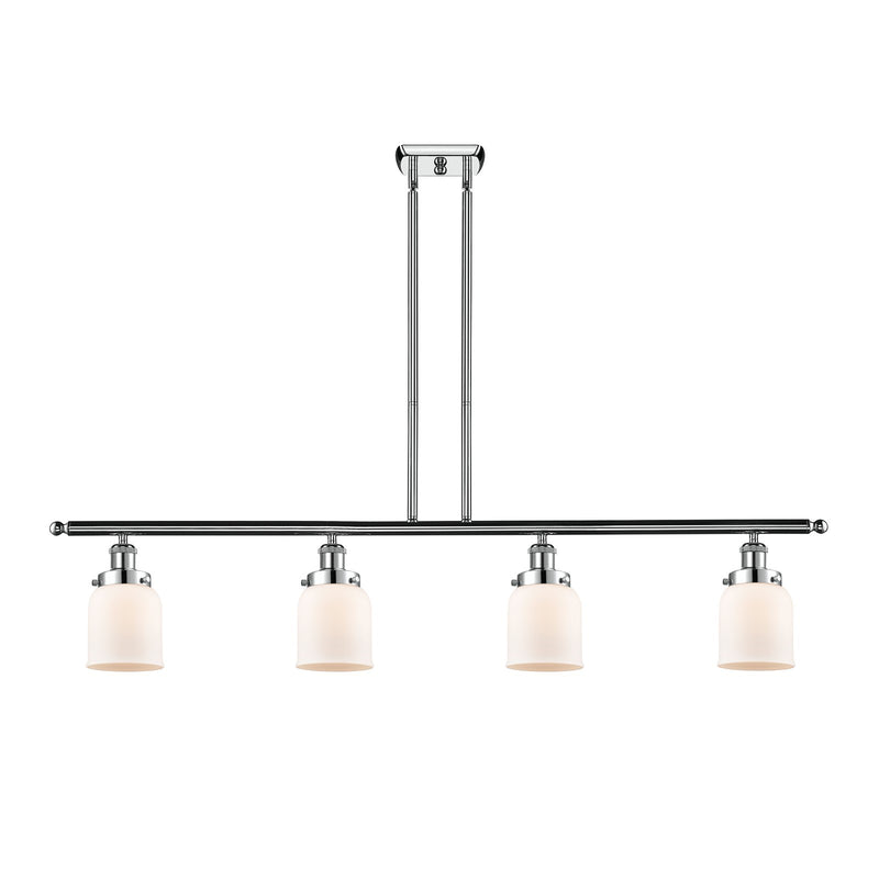 Innovations Bell 48in 4-Light Island Light | Industrial Polished Chrome Steel and Matte White Frosted Glass | Kitchen Island & | Model 916-4I-PC-G51