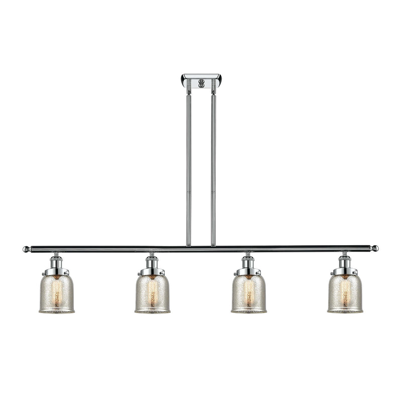 Innovations Bell 48in 4-Light Island Light | Industrial Polished Chrome Steel and Silver Plated Mercury Glass | Kitchen Island & | Model 916-4I-PC-G58