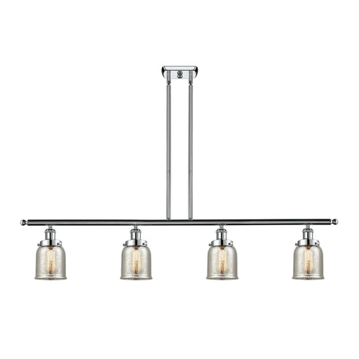 Innovations Bell 48in 4-Light Island Light | Industrial Polished Chrome Steel and Silver Plated Mercury Glass | Kitchen Island & | Model 916-4I-PC-G58-LED