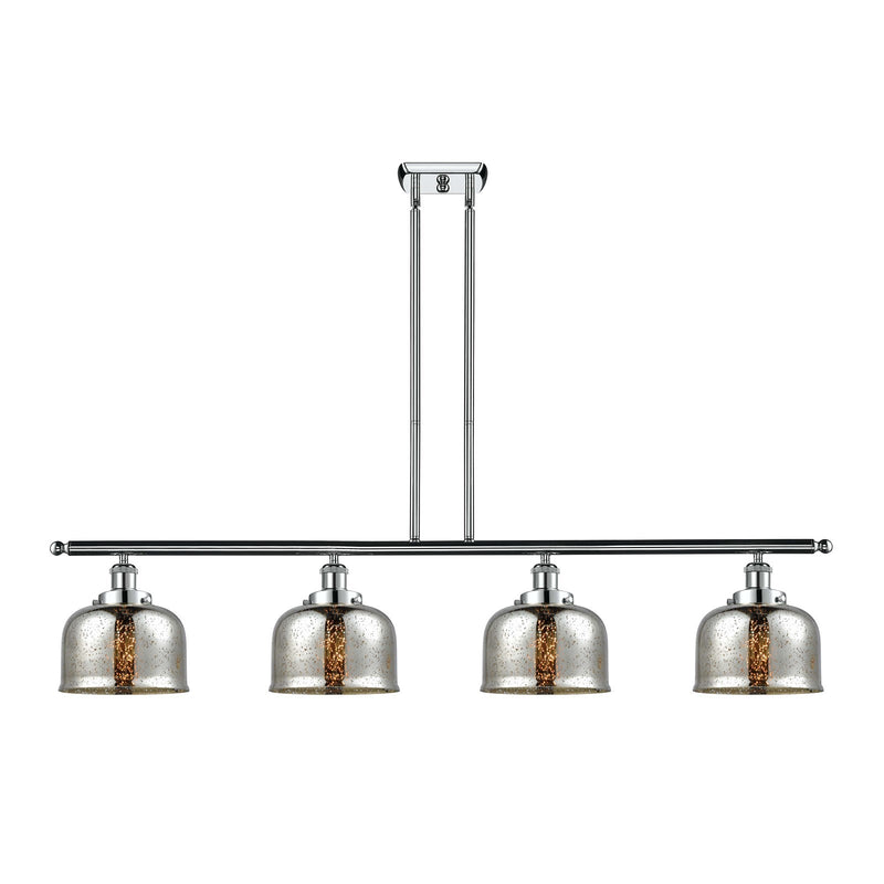 Innovations Bell 48in 4-Light Island Light | Industrial Polished Chrome and Silver Plated Mercury Glass | Kitchen Island & | Model 916-4I-PC-G78-LED