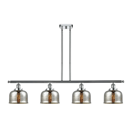 Innovations Bell 48in 4-Light Island Light | Industrial Polished Chrome and Silver Plated Mercury Glass | Kitchen Island & | Model 916-4I-PC-G78-LED